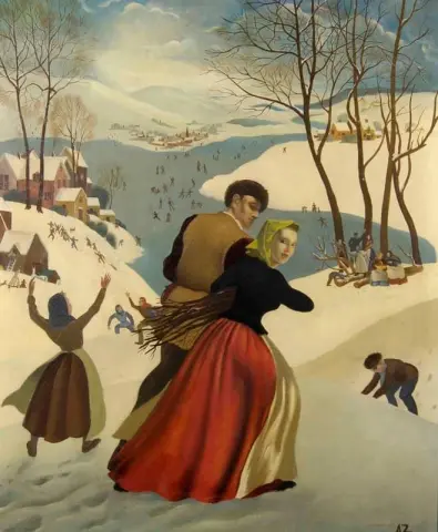 Figuras en la nieve y patinaje sobre hielo.