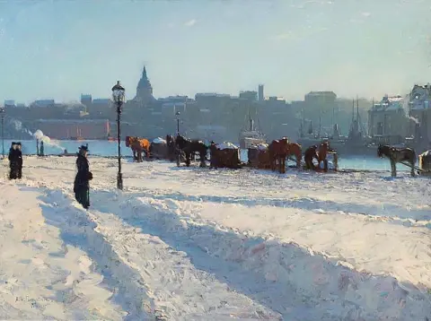 Winter Scene From The Stockholm Waterfront