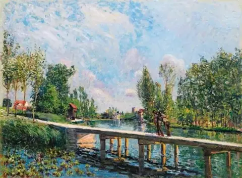 La Passerelle, Hinauspolku Loing-kanavalla, 1886