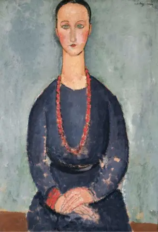 Donna Con Collana Rossa Mujer con un collar rojo 1918