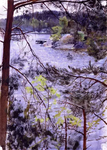 Kyrkviken bij Lidingo 1883