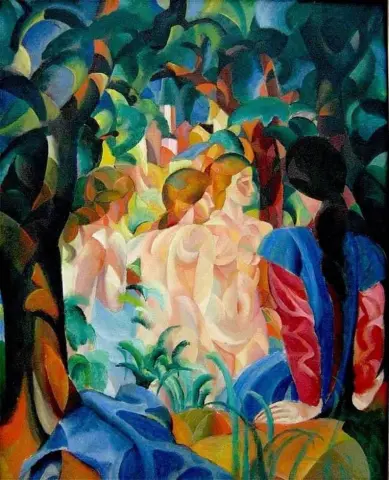목욕하는 사람들, 1913년