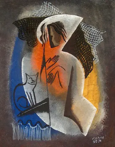 "Kvinna med katt - 1924"