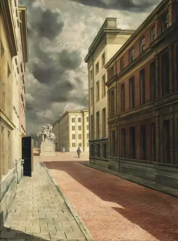 "Calle con estatua - 1934"
