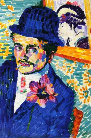 Man with a tulip - Portrait of Jean Metzinger
