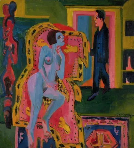 체어 롱과 남자가 있는 실내 - 1924