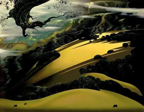 Eyvind Earle minnen av Santa Ynez 1974