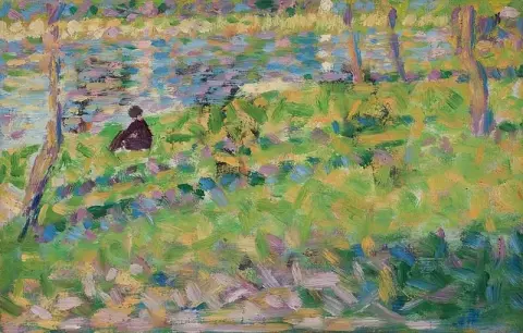 Τοπίο, καθιστός άνδρας, περ. 1884-85
