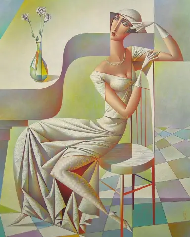 Italian naisen muotokuva Eugen Von Blass
