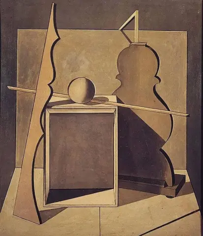 带有三角形的形而上学静物画，1919 年