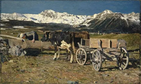 At the Watering Place (Cows in the Yoke) - 1888