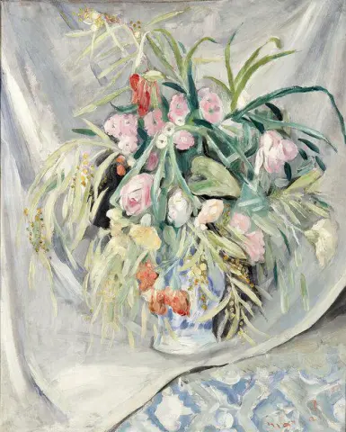 Vit slöjabukett, 1925
