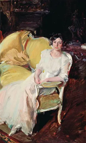 소파에 있는 클로틸데 센타다 - 1910