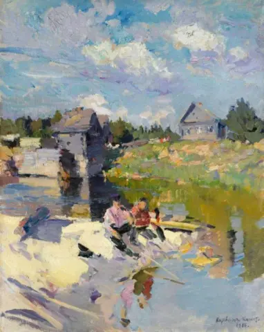 Fiske på en solrik dag 1915