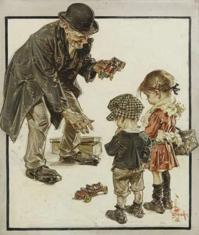 장난감 행상인, 1915년경