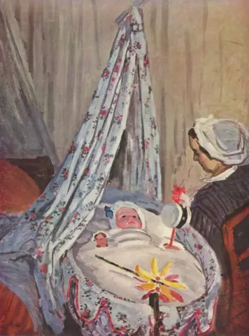 ז'אן מונה בעריסתו