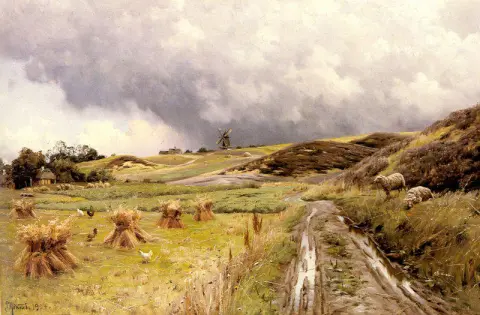 Et pastoralt landskap etter en storm