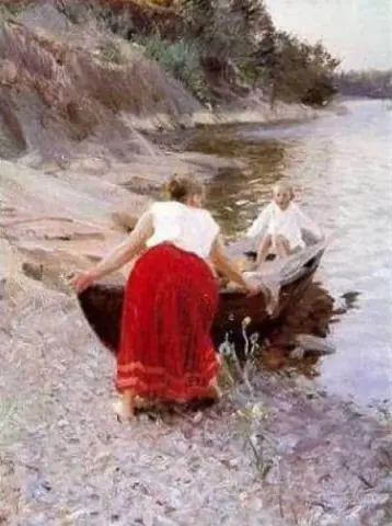 Donna con sottoveste rossa 1894