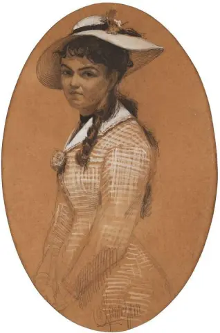 Ragazza In Un Cappello Bianco