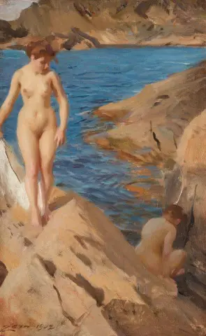 Studio dall'arcipelago con due nudi